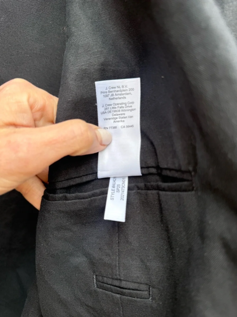 NWT J.Crew Ludlow Baird McNutt Irish Linen Blazer Sport Coat Black 38R
